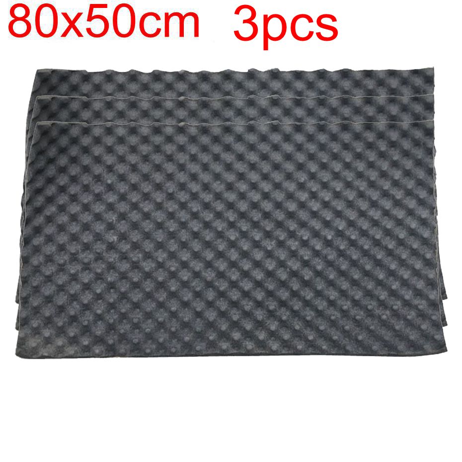 80cmx50 Studio Geluid Akoestische Absorptie Auto Heatproof Golf Schuim Deadener Auto Deur Geluiddichte Katoen Isolatie: 3pcs