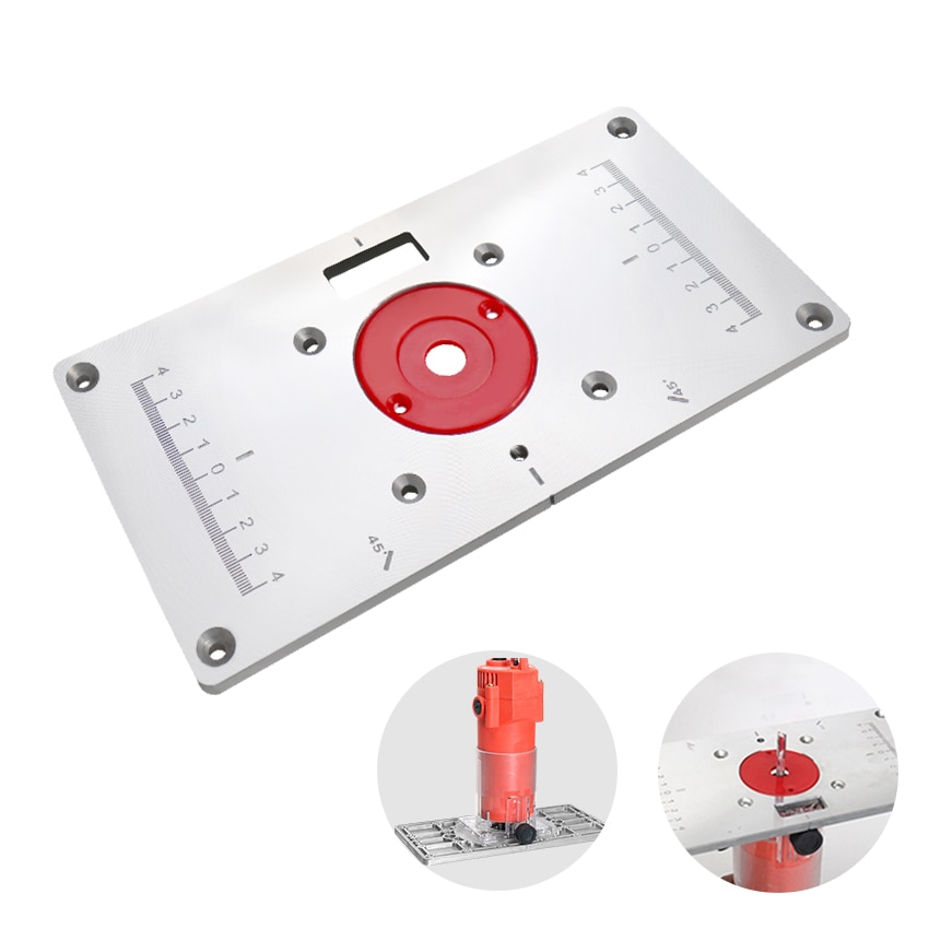 Woodworking Slotting Wood Milling Guide Multifunction Aluminum Router Table Insert Plate 120x235x8 Trimming Machine Flip Plate