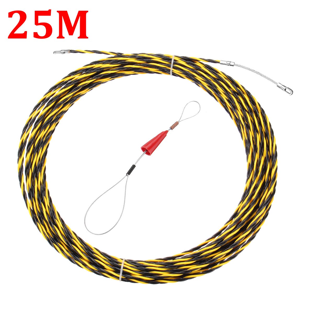5Mm Duurzaam Gids Threading Apparaat Glasvezel Elektrische Draad Kabel Push Trekkers Duct Slang Rodder Vis Tape Draad 5M om 30M Lengte: 25M