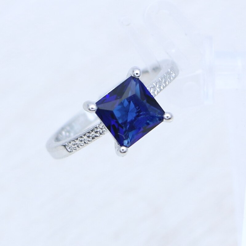 Saphir Schmuck Ring Ohrringe Halskette Anhänger 925 Sterling Silber Schmuck einstellen Platz Blau Stein für Frauen