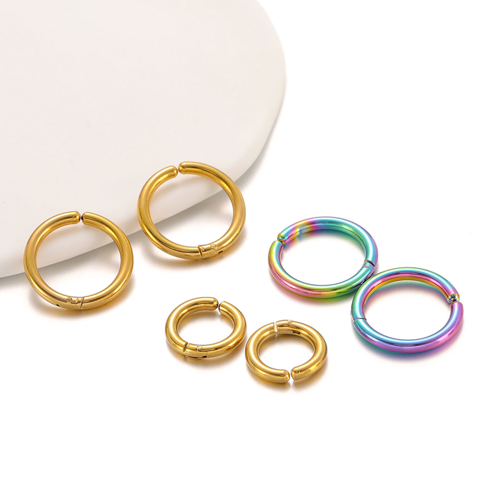 6 uds. De acero inoxidable sin agujero, pendientes con Clip, aros sin perforación, pendientes para mujeres y hombres, pendientes Piercing, joyería