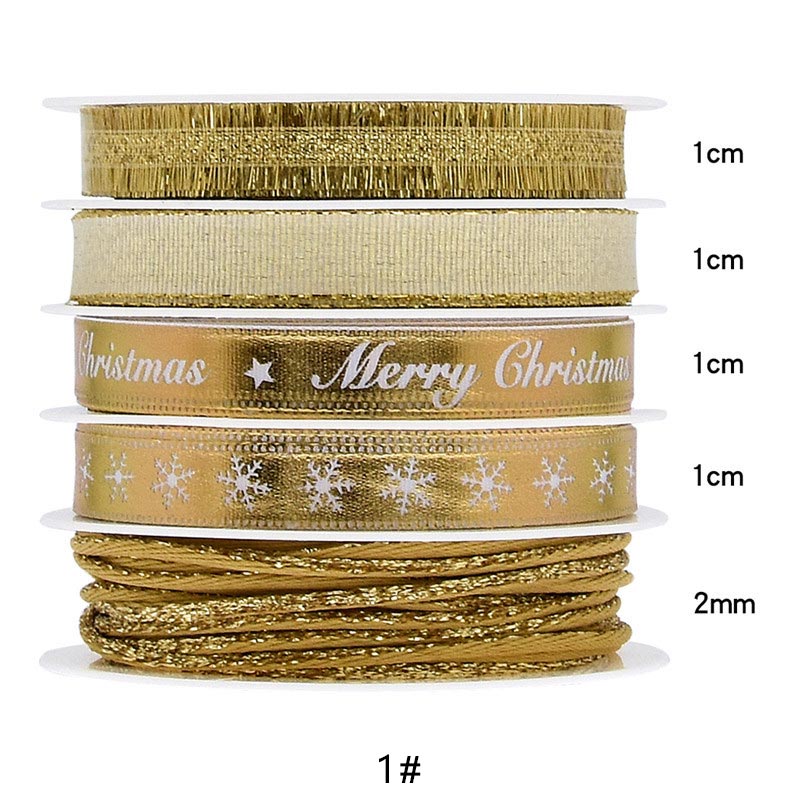 Polyester Weihnachten Thema Druck Band Set Home Textil Handwerk Dekoration Band 5 Meter/Farbe TJ1382: 1