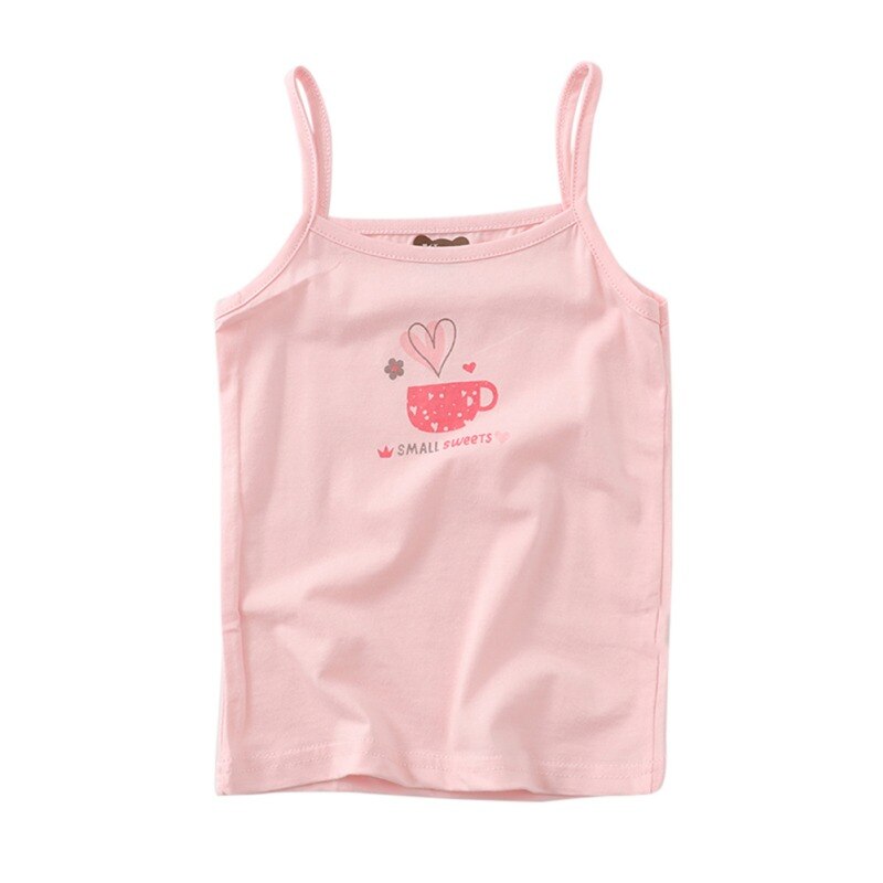 Sommer stil jente undertøy barneklær tank topper til jenter blondere søte bomull jenter kamisole underskjorte 2-8t tenåringe singlets: F / 110