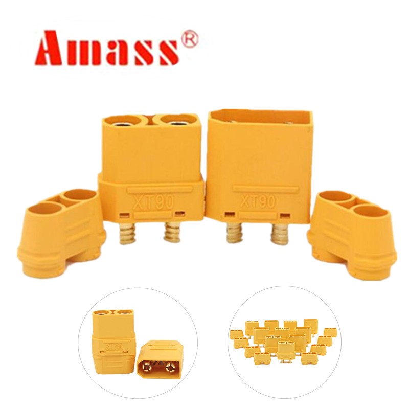 10 Pairs AMASS XT90H with Protective Insulating End Cap Connectors Male Female XT90 for RC Hobby Model Lipo Battery 40% Off