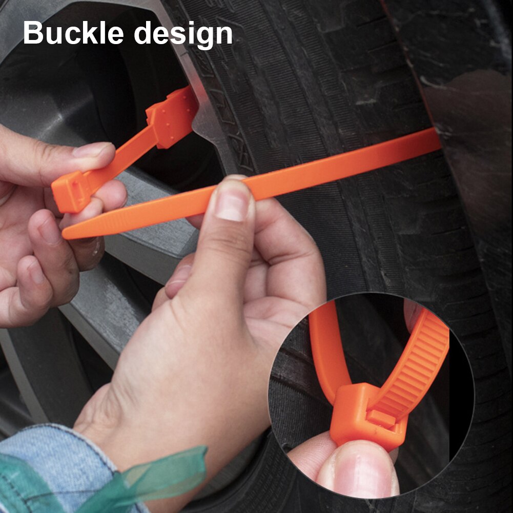 Neumáticos de plástico desechables para coche, cadenas de nieve, hielo, barro, carretera, para auto/Suv, antideslizantes, 10 piezas