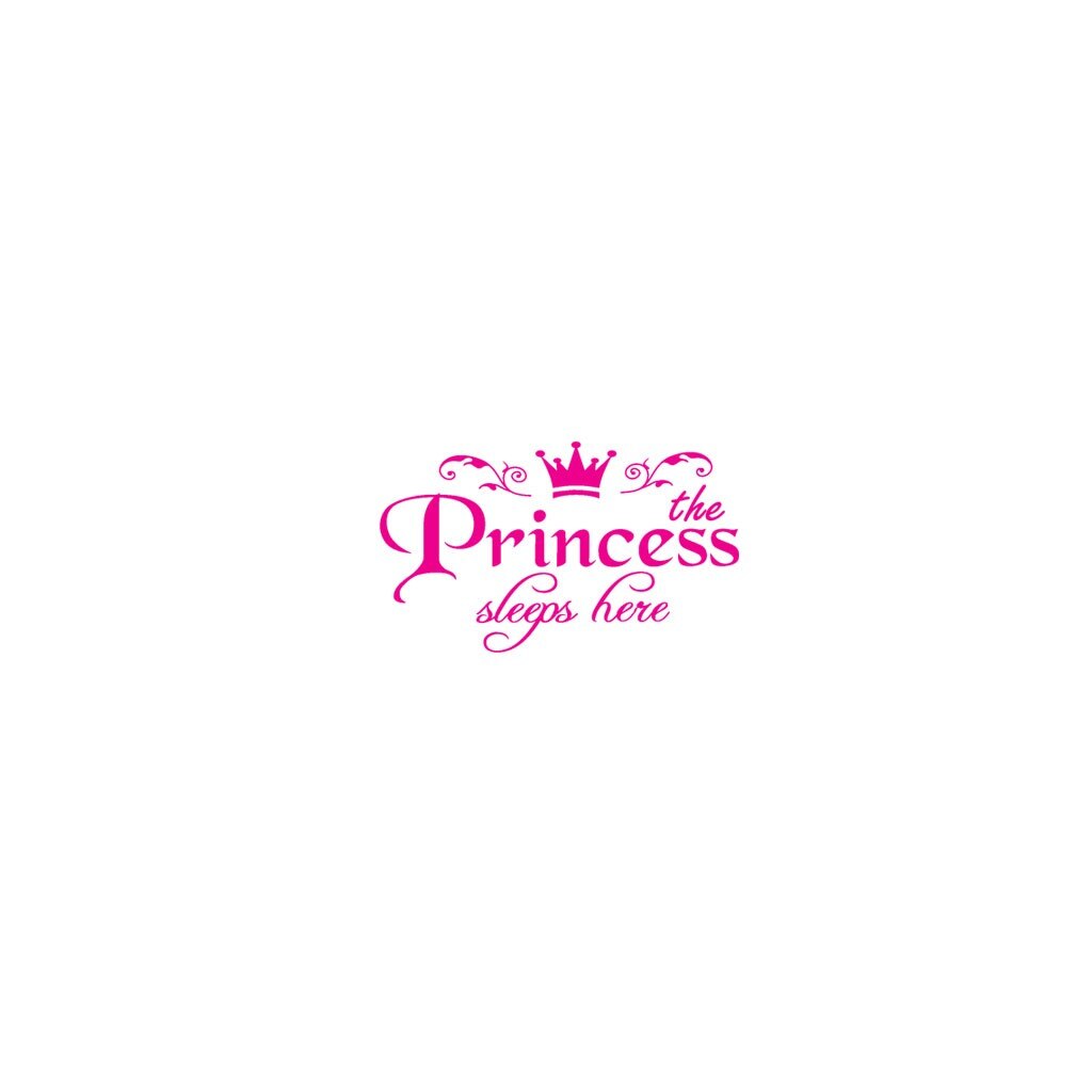 KAKUDER Princess PVC home decoration wall stickers door stickers decals girls bedroom door vinyl art mural Dec29: hot pink