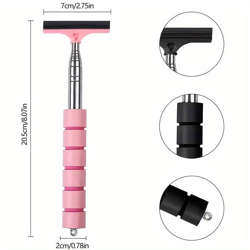 2-in-1 einziehbarer tragbarer Wischer: Perfekt zum Reinigen von Auto-Rückspiegeln, Tankstellenfenstern, Duschgläsern und Windschutzscheiben!