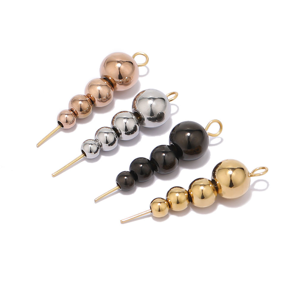 3 - 8mm lösa pärlor i rostfritt stål, guldfärgade, armband, halsband, berlocker, distanspärlor för gör-det-själv-smyckestillverkning, bulkmaterial