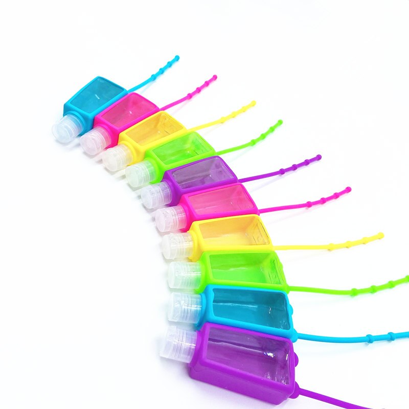1Pc Mini Hand Sanitizer Sub Bottle 30ml Portable Traveling Refillable Bottle Silicone Protective Cover Storage Bottle Container