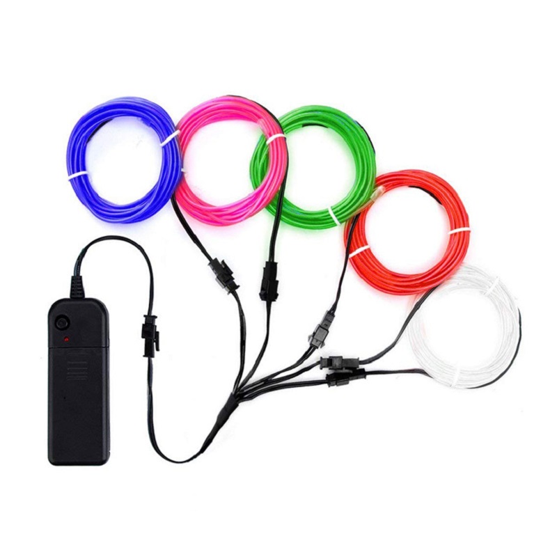 Luces iluminadas con cable EL de 10M/5M/3M/1M con luces de neón, combinación DIY de luces multicolores, pilas AA, tiras LED USB para graduación