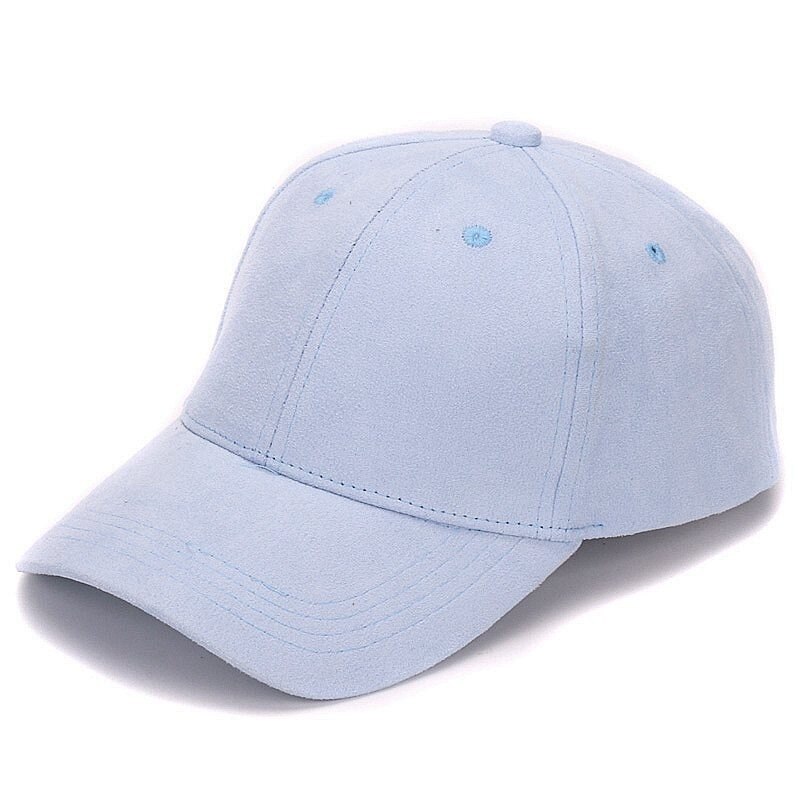 Suede baseball caps outdoor blank sport cap and hat for men and women: Light Blue