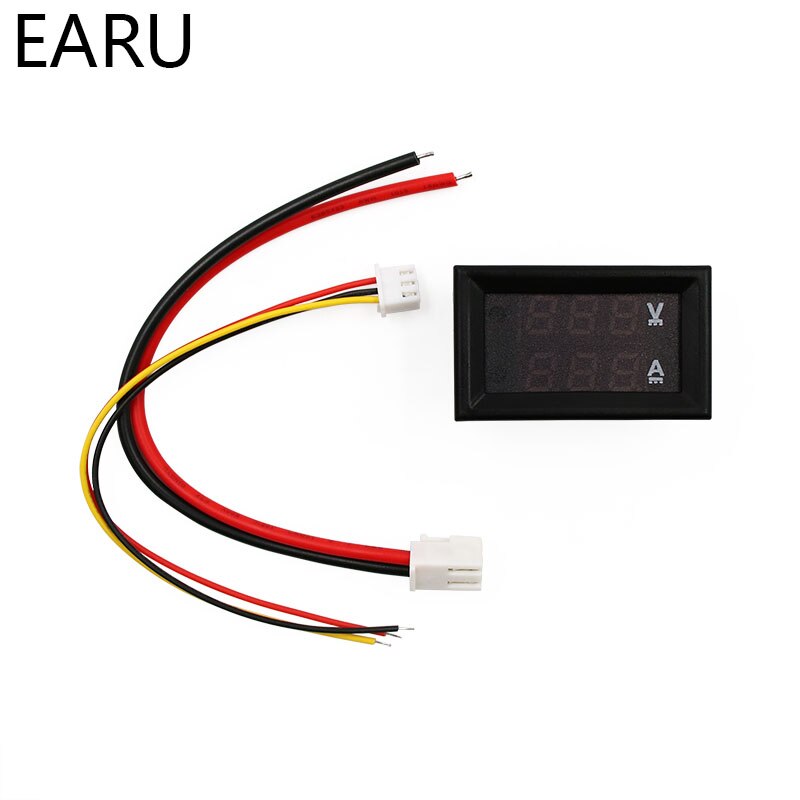 1pc diy  dc100v 10a voltmeter amperemeter blå rød dobbelt amp volt spænding strømmåler tester panel digital led display til bil