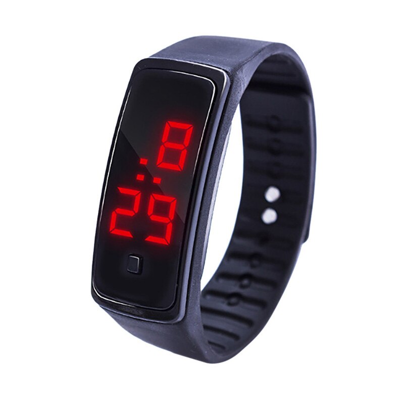 Mens Frauen Uhr LED Digital Anzeige Sport lässig Luxus Schwarz Armbinde Uhr freundlicher Studenten Kieselsäure Gel Uhr D9