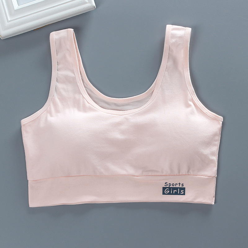 developmental bra vest style girl underwear junior high school students pure cotton sports tube top teen bra: 3