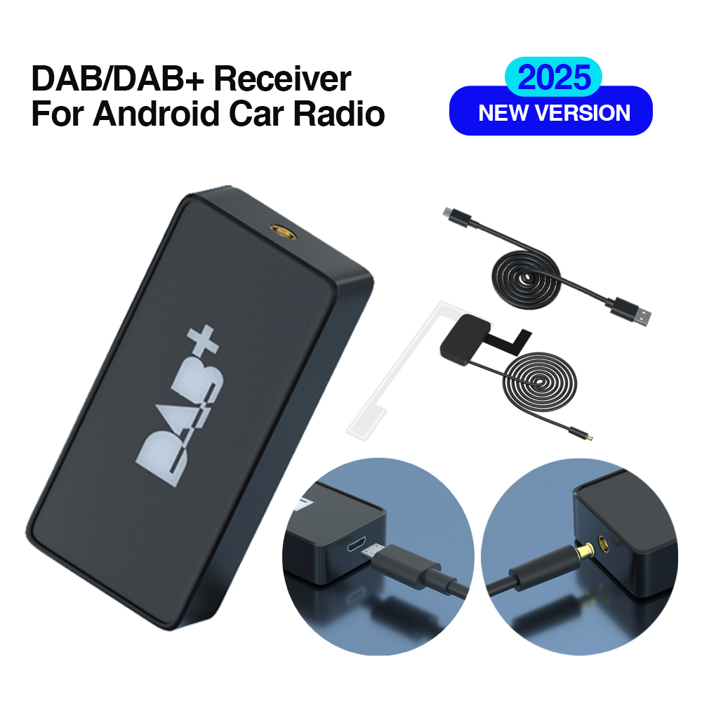 Antena DAB + para Radio de coche Android con adaptador USB, reproductor receptor DAB estéreo GPS, escaneo automático, compatible con logotipo de lista de canales: Marfíl