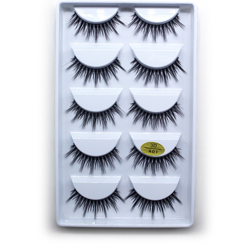 5Pairs 3D Synthetic Hair False Eyelashes Natural/Thick Long Eye Lashes Wispy Makeup Beauty Extension Tools A04