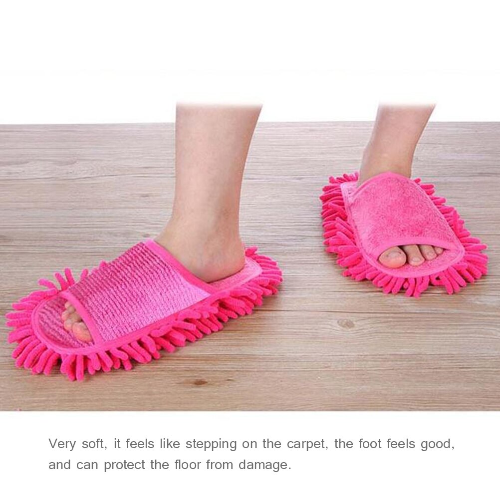1 paar microvezel chenille pantoffels dames huispantoffels vloerreiniging dweil vloerstofreinigingsgereedschap schoenen keuken