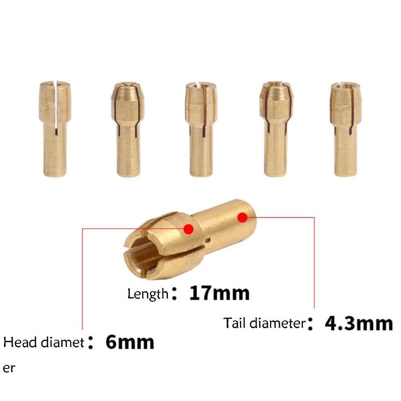 10pcs Mini Brass Copper Collets Chucks for Twist Drill Motor Shaft Grinder 0.5mm-3.2mm Quick Chuck Set Machine Tools Accessories