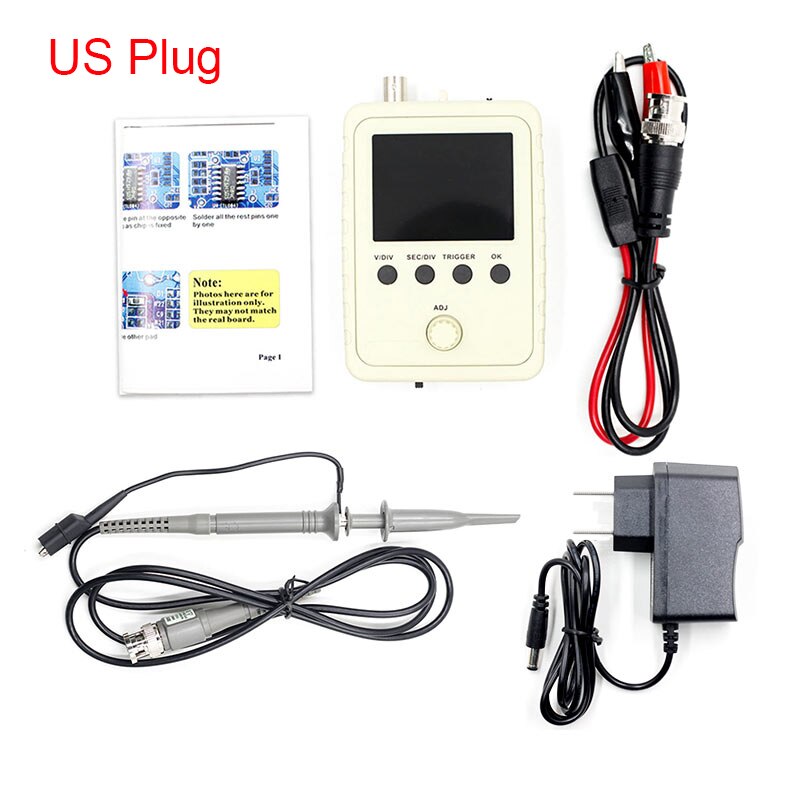 Kit de osciloscopio Digital DIY, 15001K, 1MSa/s, 200KHz, ancho de banda analógico, compatible con 80KHz, PWM, actualización de Firmware, FNIRSI-150 DSO: US Plug