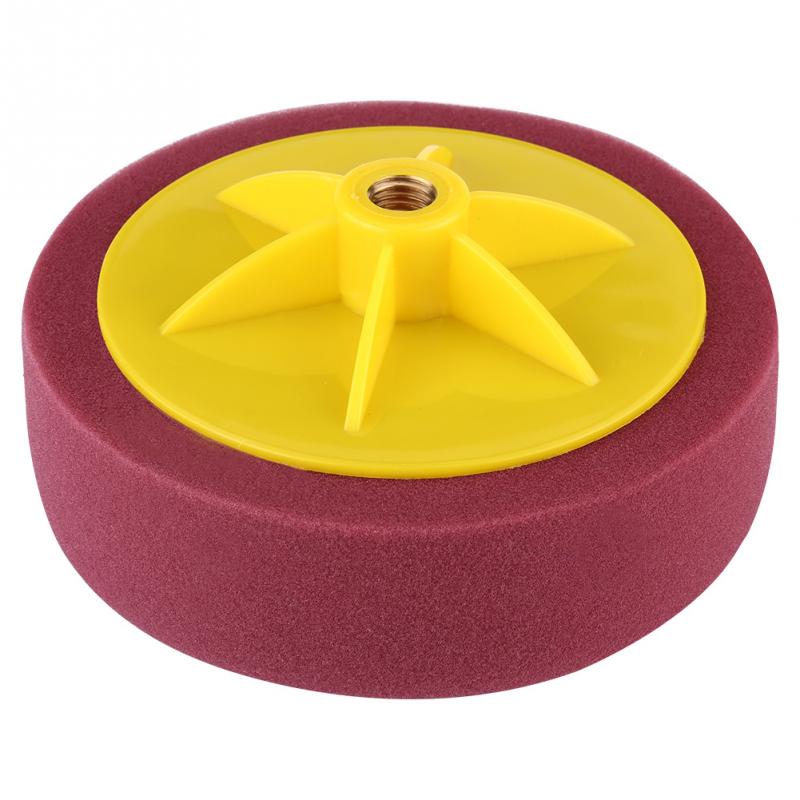 Almohadilla de cera para coche de 6 pulgadas/15cm de abrillantado, Kit de almohadillas de esponja para pulido de ruedas, herramienta para coches, accesorios, negro, amarillo, rojo: Win Red