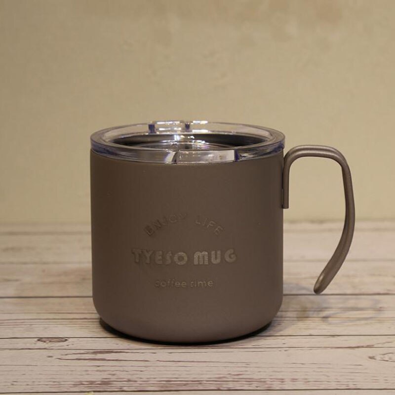 Baispo rustfrit stål kaffekrus med låg amerikansk stil te mælkekop anti-fald rejse krus termisk isolering kaffe tegning: Brun