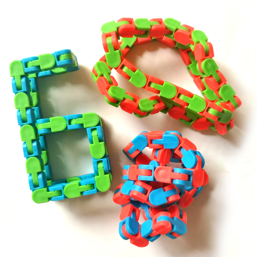 Spinner divertido, juguete Antiestrés con cadena para niños y adultos, juguete Spinner con cadena, pulsera de serpiente puzle, juguetes educativos