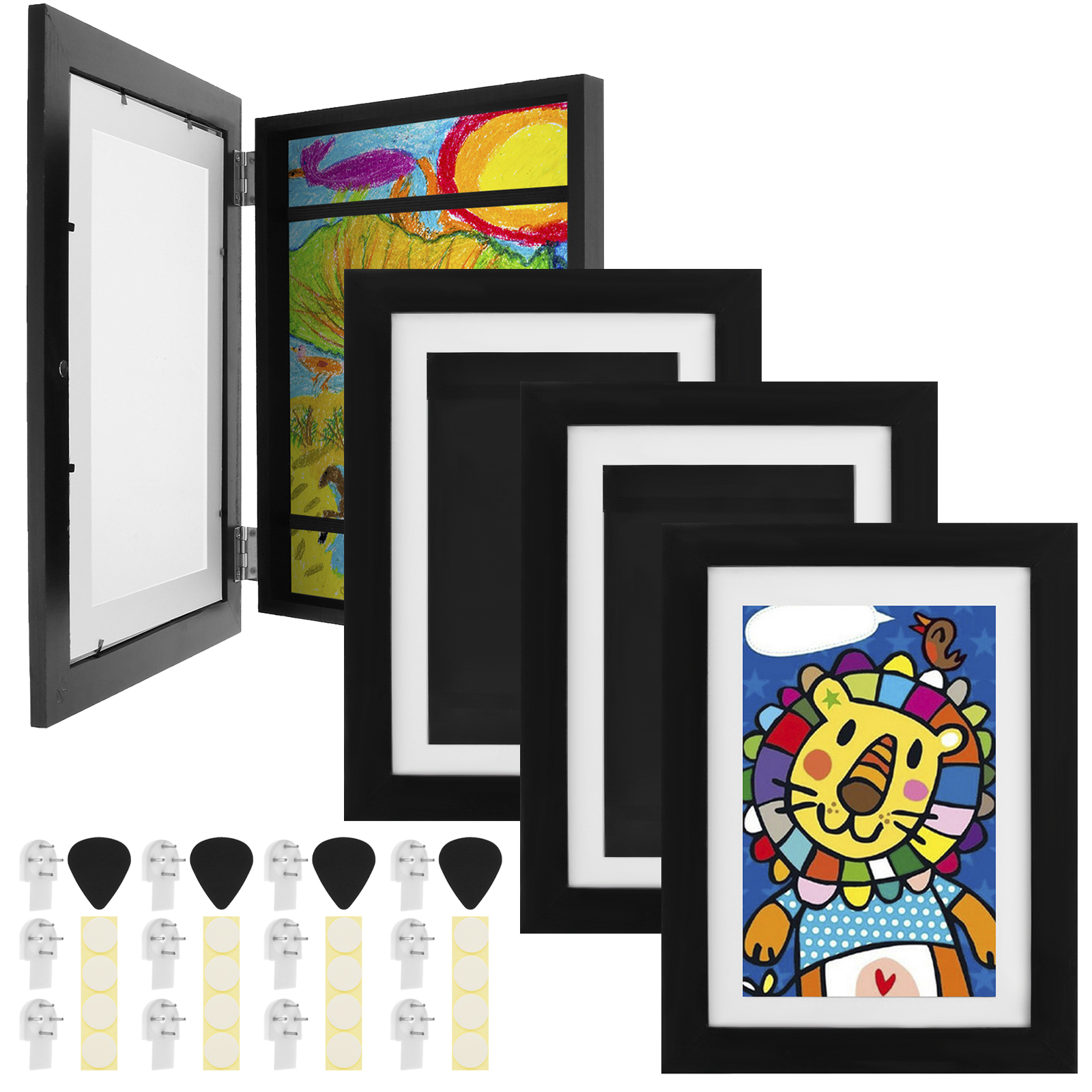 1/2/4Stck freundlicher Kunst Rahmen Vorne Offen Veränderbar freundlicher Frametory für Poster Foto Zeichnung Gemälde Bilder Anzeige Heimat Dekor: verrotten
