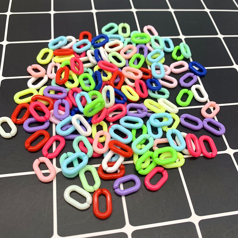 50 sztuk/partia 15x10mm akrylowe ogniwo łańcucha breloki do tworzenia bransoletek naszyjnik kolorowe łańcuchy plastikowe ogniwa łańcucha tworzenia biżuterii: 13