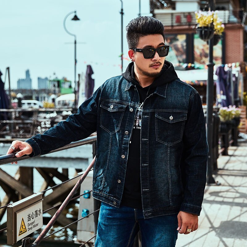 Herfst Tij Grote Maat Heren Jas Mannen Casual Losse Denim Jas Jas Grote Maat 5XL 6XL gewassen Denim Shirt