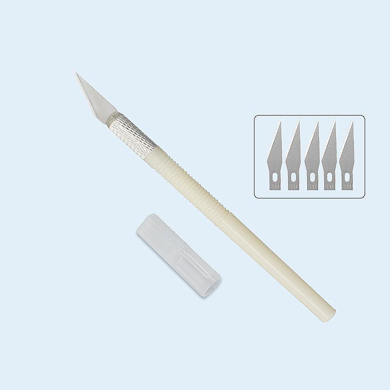 Set Papier geschnittenes Messer Stift Nachfüllset Kunst Allzweckmesser Scrapbook Schneidwerkzeug Präzaufkleber Washi Tape Cutter DIY Handwerk: Brown