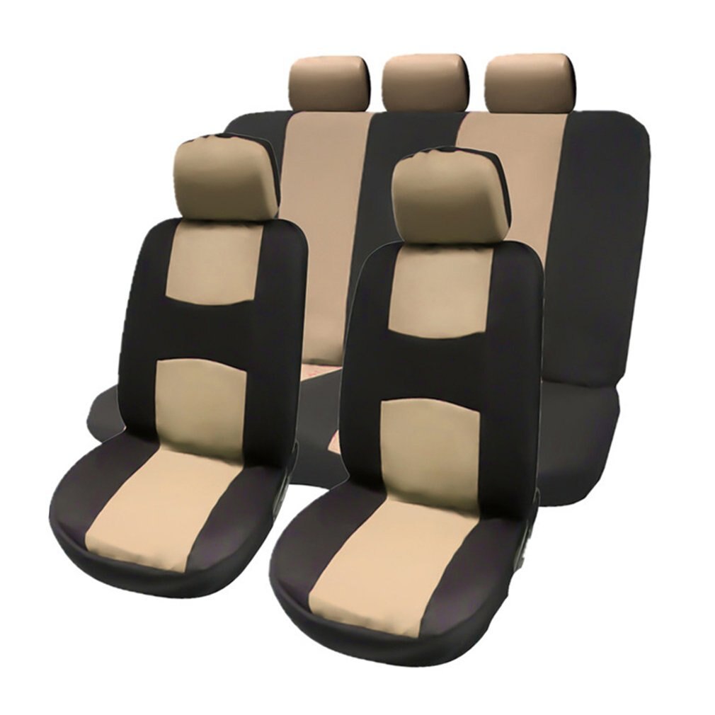 4 Kleuren Stijl Voor Achter Universele Auto Stoelhoezen Luxe Leuke Auto Stoelhoezen Voertuigen Accessoires: beige