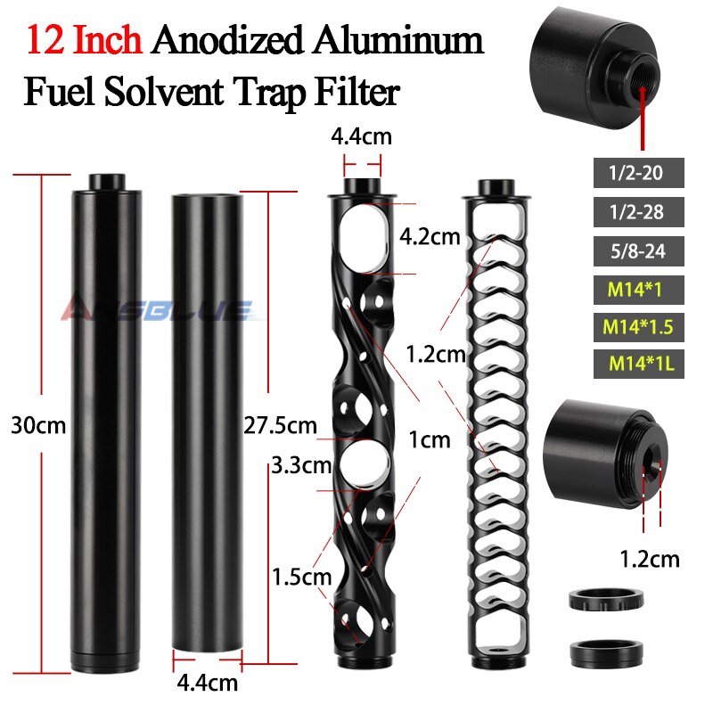Auto Aluminium 10 Inch 12 Inch Extension Spiraal 1/2-28 5/8-24 5 Size Adapter Auto Brandstof Solvent trap Filter Voor Napa 4003 Wix 24003