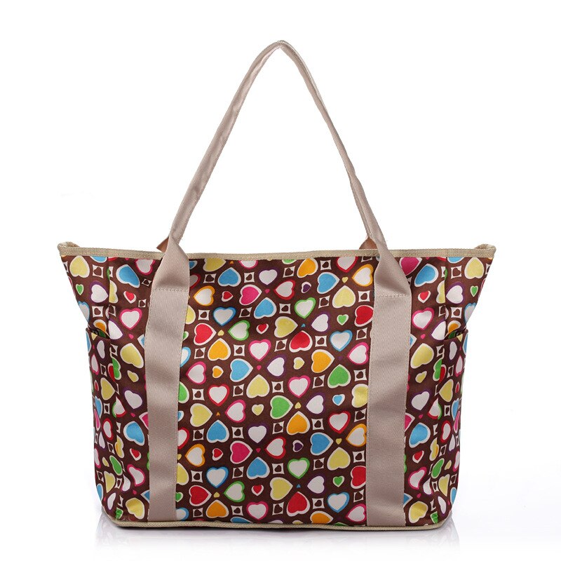 Ankommling Hand Luiertas Multifunctionele Mode Koreaanse Stijl Mama Bag Classic Verkoop Zwangere Vrouwen Moederschap Pakket: Brown Heart  with Shoulder Strap