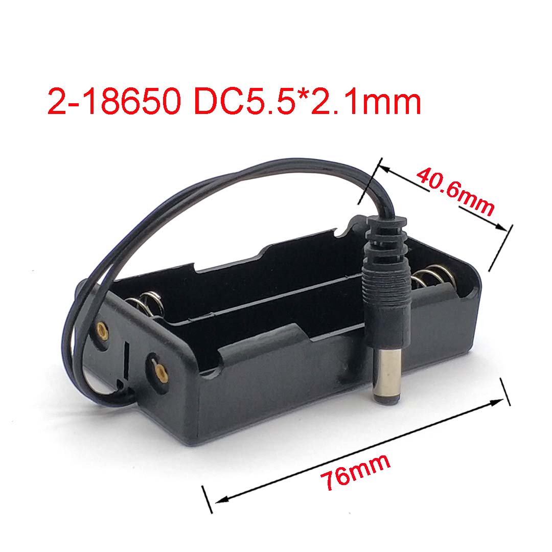18650 Power Bank Cases 2 18650 Batterijhouder Opbergdoos Case 18650 Parallelle / Serie Aansluiting Batterijbox: zwart