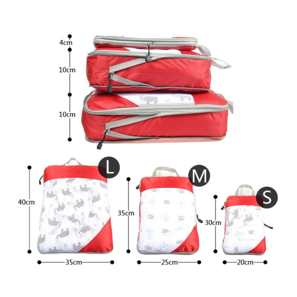 1pc/4pcs Compression Packing Cube Nylon Storage Bag Foldable Organizer Durable Travel Luggage Bag for Shoes Clothes