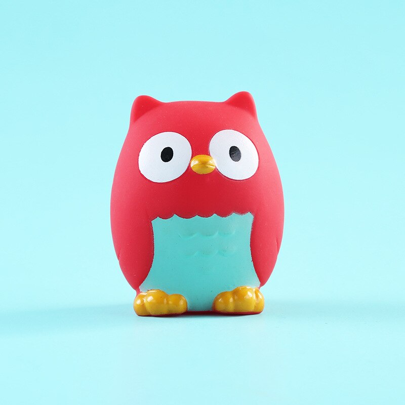 16 modelli giocattoli da bagno per bambini simpatici cartoni animati Mini animali gomma morbida spremere suono vasca da bagno gioco d&#39;acqua Set Baby Funny Shower Gift: Owl