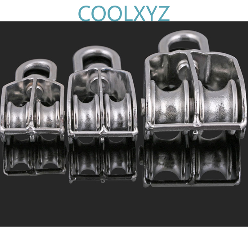 304 stainless steel single / double pulley wire rope chain traction fixed pulley lifting load pulley single pulley