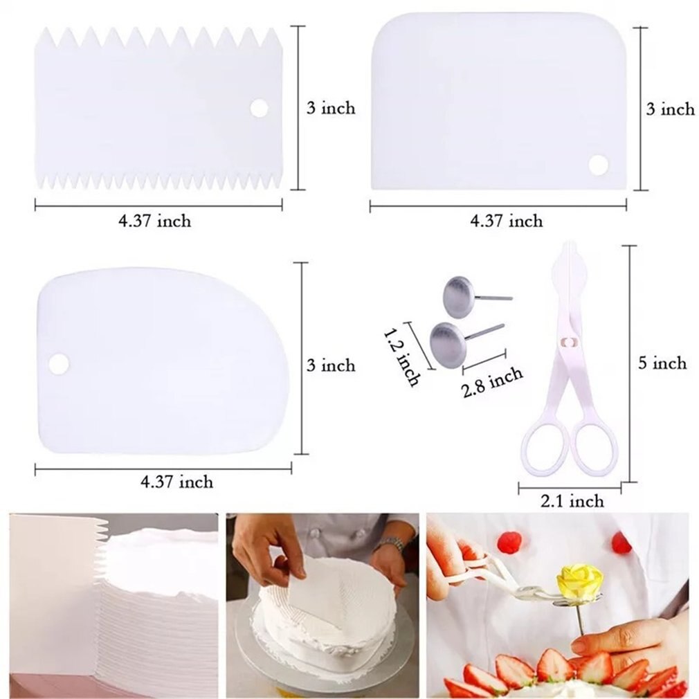 A39pcs Multi-function Cake Decorating Kit Kitchen Dessert Baking Pastry Supplies Cake Turntable Set Pastry Tube Fondant Tool