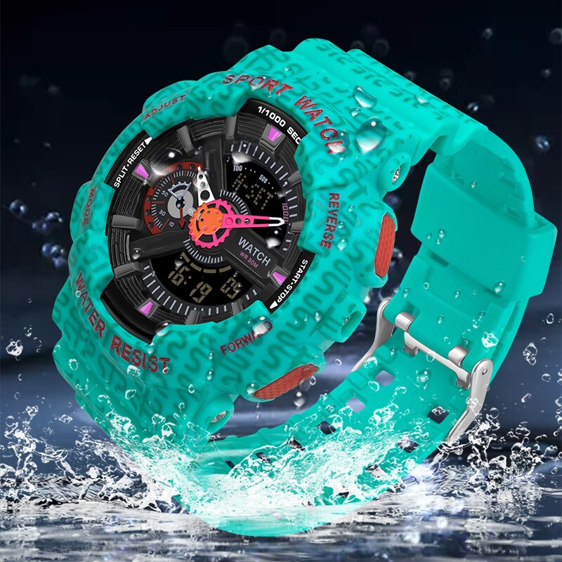 SANDA Elektronische LED Licht männer Uhren Zeiger Und Digital Armbanduhr Luxus Zählen Unten Stoßfest Uhr Herren Für Stunde