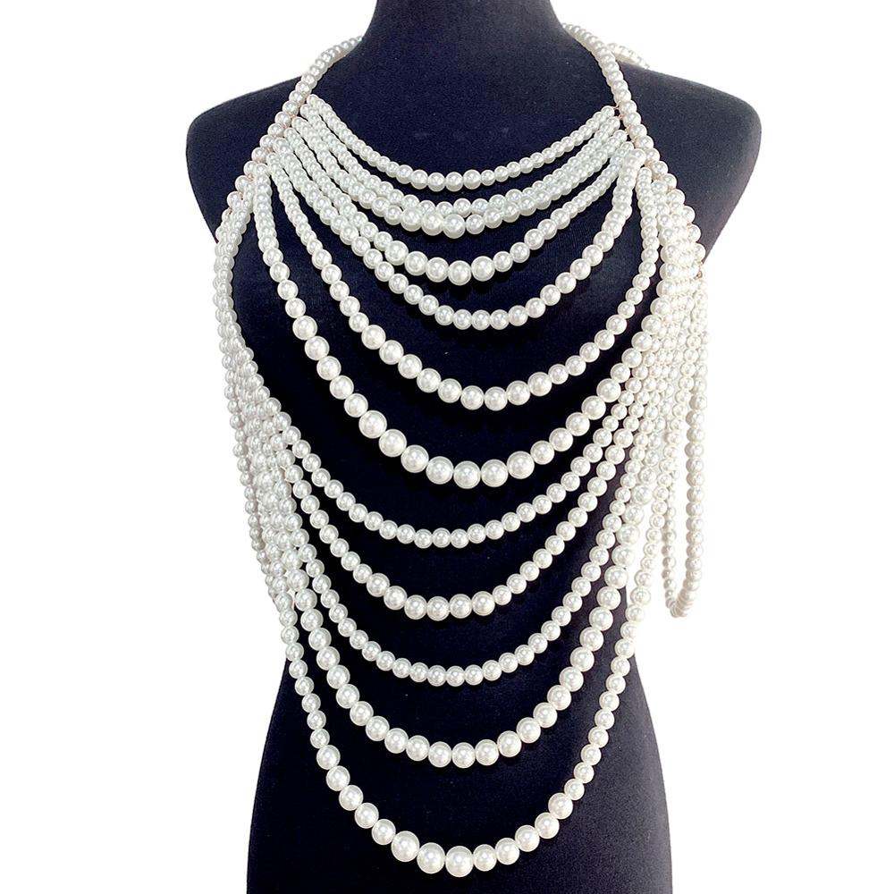Miwens Luxe Unieke Gesimuleerde Pearl Body Kettingen Sieraden Voor Vrouwen Bridal Wedding Big Verklaring Jewelrys Brand