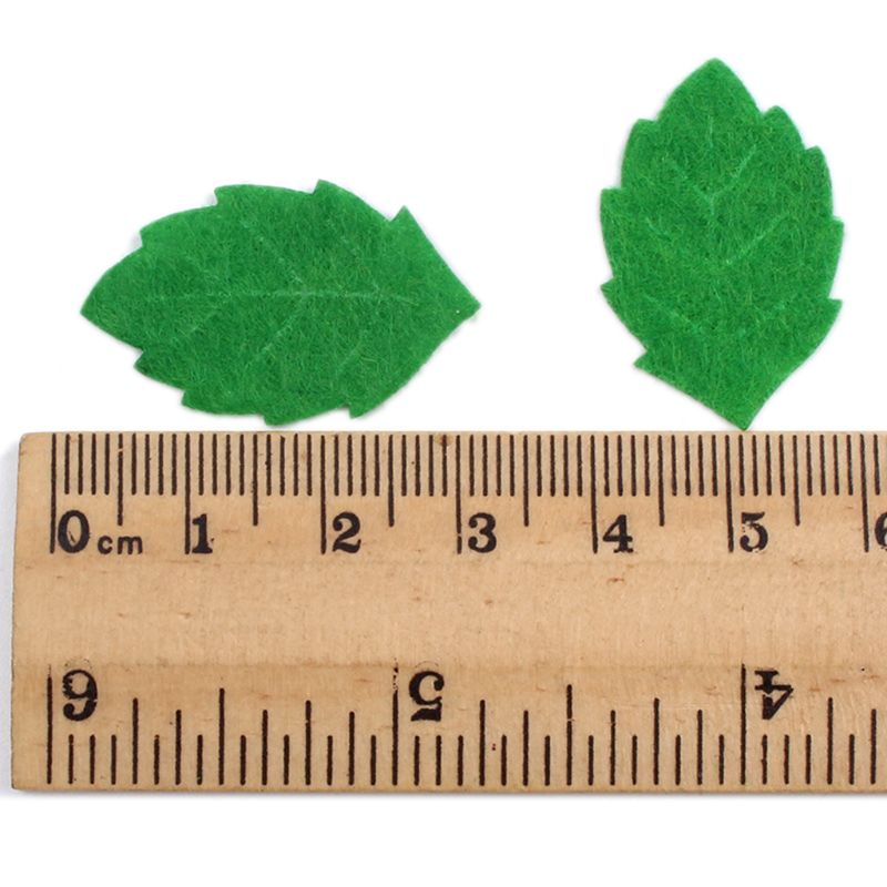 200pcs Green Leaves Leaf Card Making Decorating DIY Sewing Crafts Handcraft Applique Wall Stickers 30mm