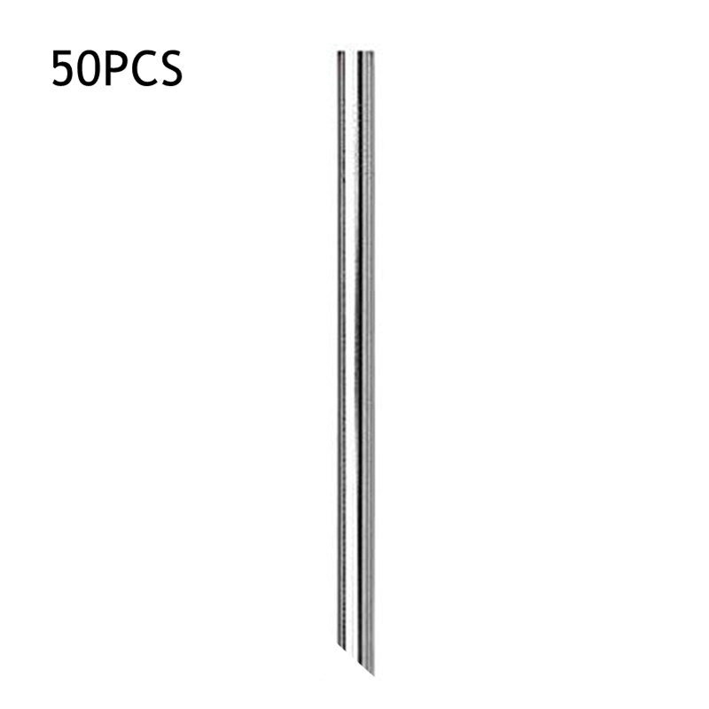 50 stuks 12mm drinkrietjes herbruikbare metalen rietjesset scherpe bubble tea rietjes 304 roestvrijstalen parel milkshake dikke rietjes buis: Zilver scherp