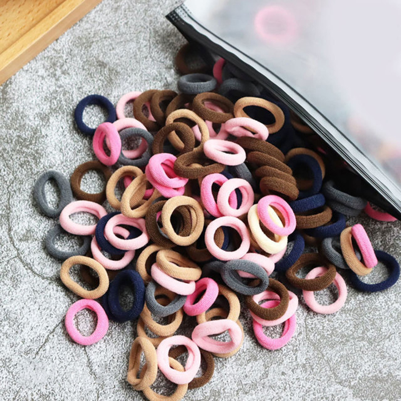 50/100 Uds. Bandas elásticas para el cabello para niños, banda de goma para niñas, lazos para el cabello de nailon, diadema, accesorios para el cabello para bebés
