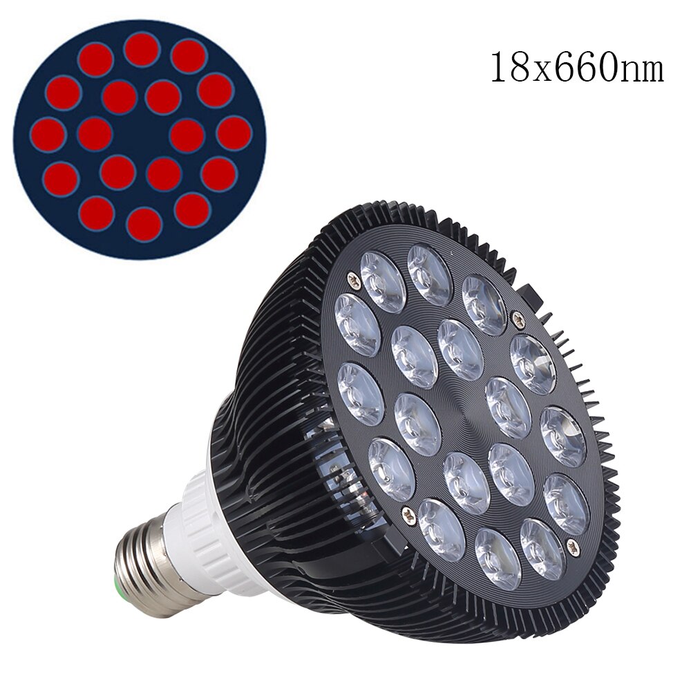Indoor Plants Grow Light Red 630nm 660nm 850nm LED Light Bulb Bloom Booster for Flowering Enhancement, LED Light Therapy: B18-R660nm