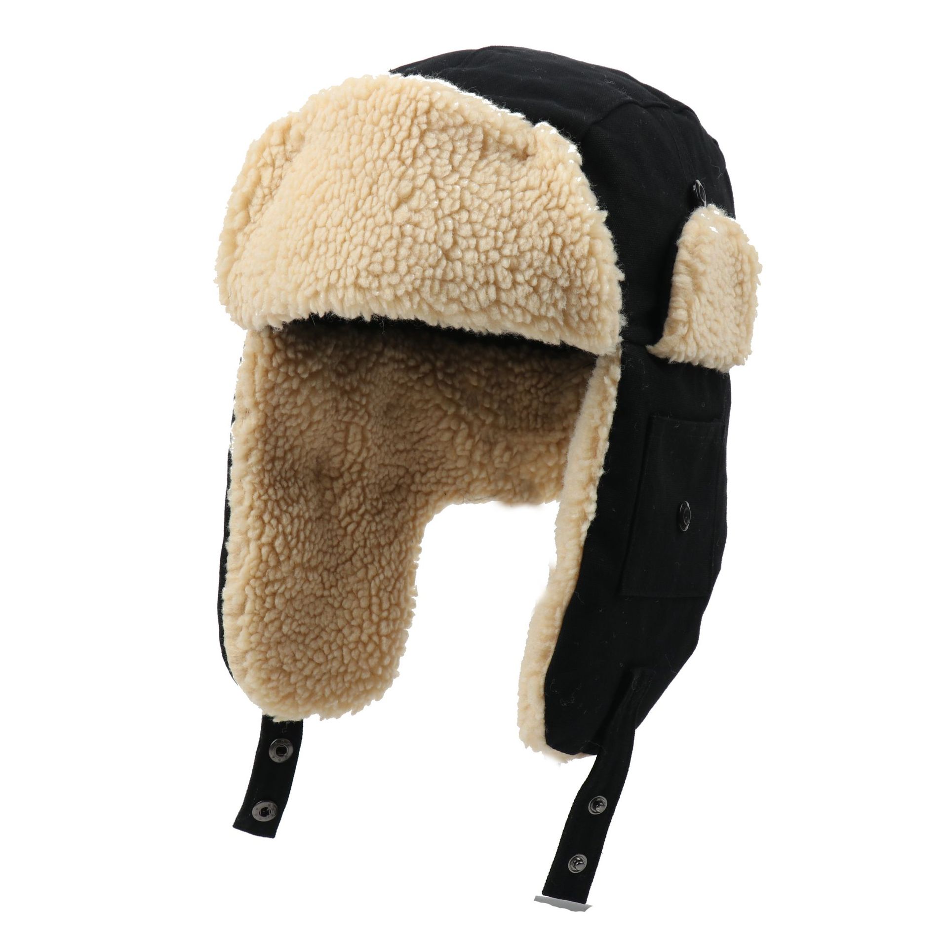 Gorro de aviador con mascarillas para niños y adultos, gorro impermeable de piloto, protección para las orejas, pasamontañas, de invierno,: Black 1