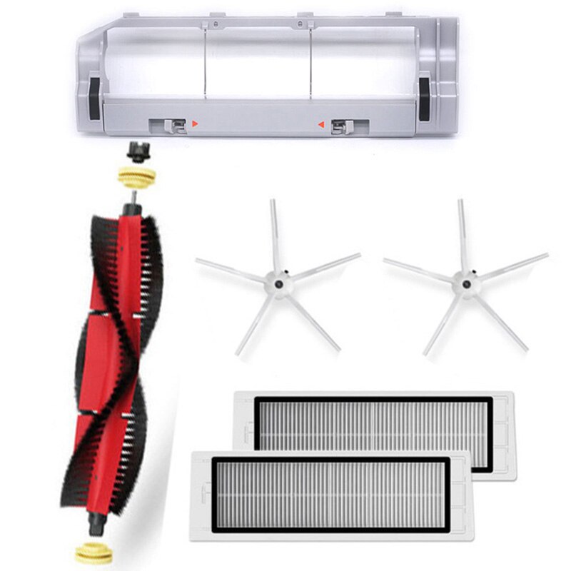 Rullebørste sidebørster kit til xiaomi roborock  s6 s5 max  s60 støvsuger vandkerner moppeklude bløde gummi sidebørster: 3