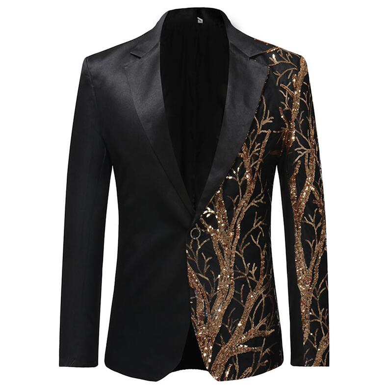 Yunclos eu storlek herr kavaj paljett enkelknäppt kostymjacka herr fest hip hop kappa drama kostym kostym blazer plus 6xl: 4xl
