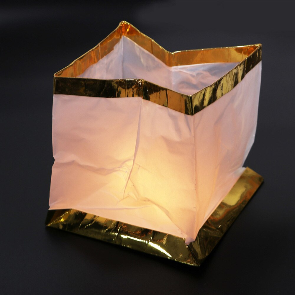 20pcs Unsinkable Floating Water Square Lantern Paper Wishing Lanterns Floating Candle Chinese Water Lamp Party Wedding Decor