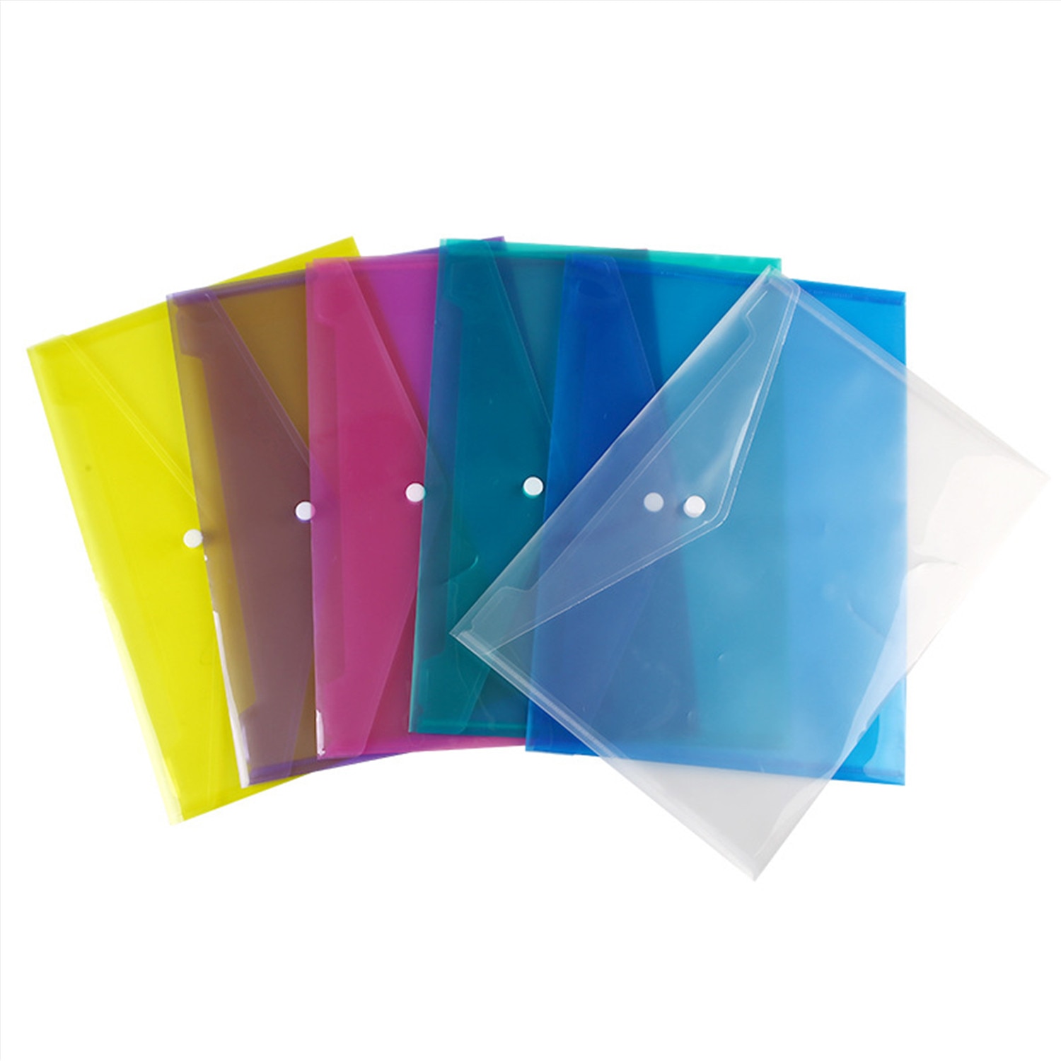 2pcs/lot Paper File Folder Paper Pouch A4 Clear Document Bag Stationery School Office Case PP 6colors