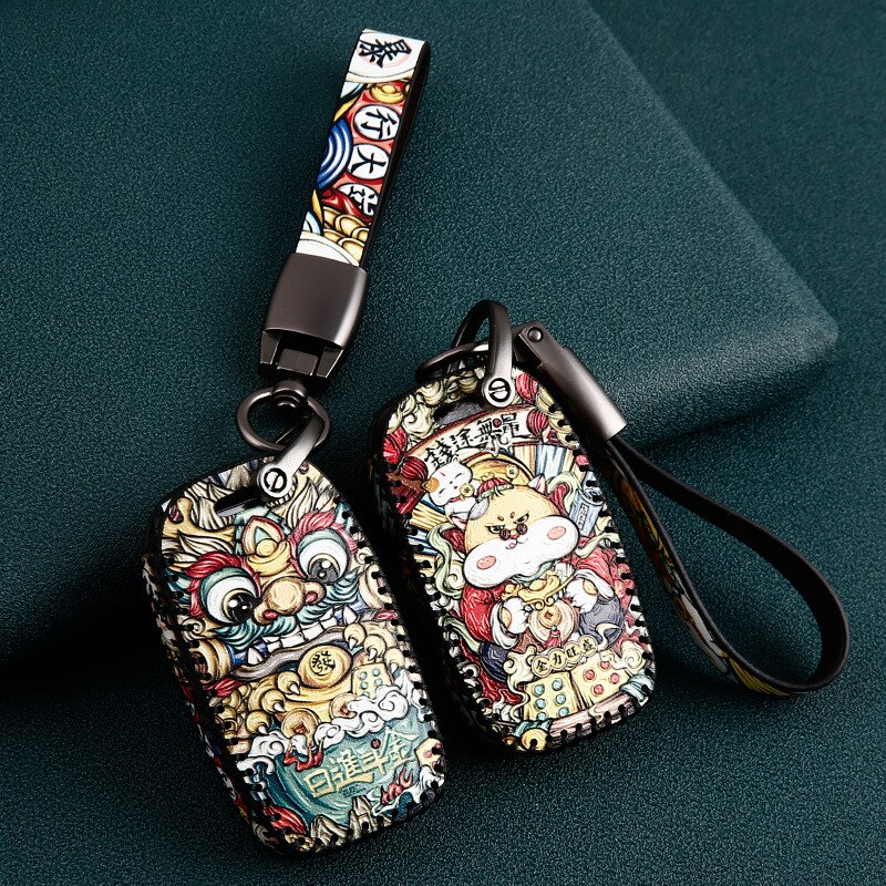 Leren autosleutelhoesje met afstandsbediening voor kia sportage ceed sorento cerato forte  kx3 kx5 k3s rio  k2 k3 sportage